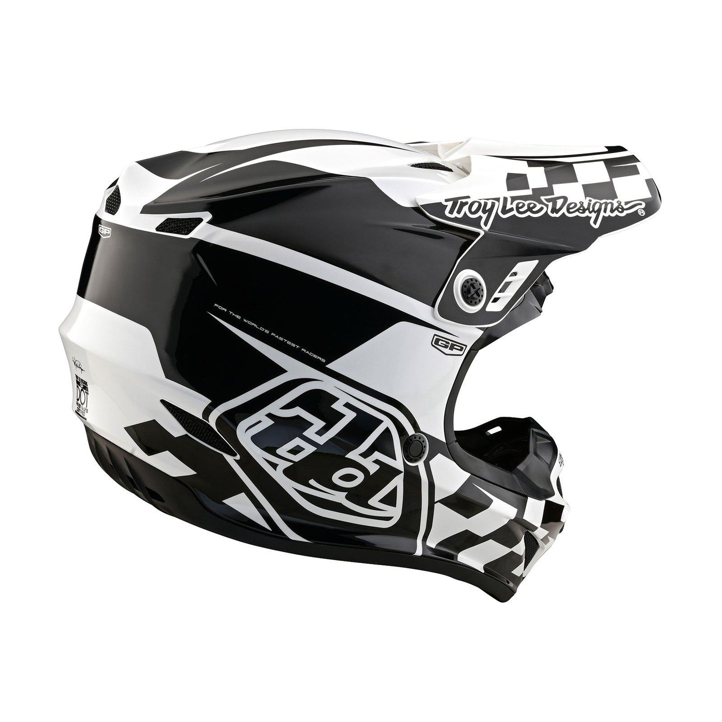 Troy Lee Designs 2025 Motocross Helmet GP Check Up White Black