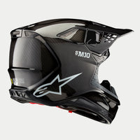 Alpinestars 2024 Supertech SM10 Solid Black Glossy Carbon Motocross Helmet