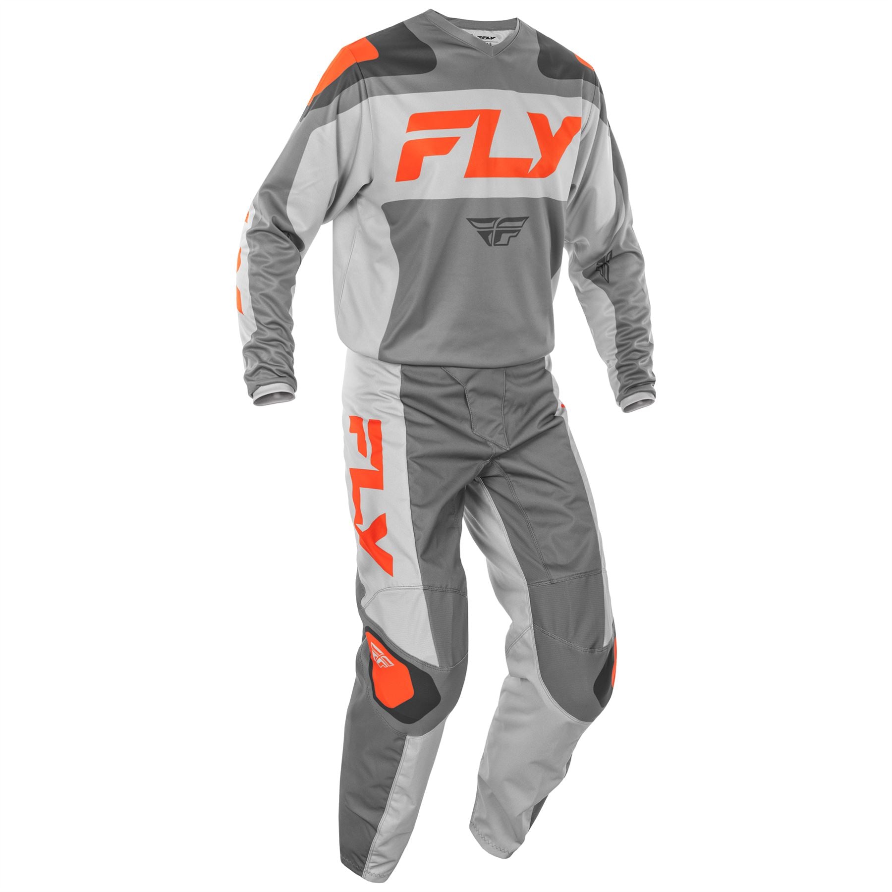 Fly Racing 2025 Motocross Combo Kit F-16 Grey Orange