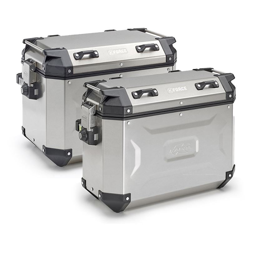 Kappa Bike Luggage K’FORCE Panniers Side Case Set MONOKEY 48 & 37 Litre Silver