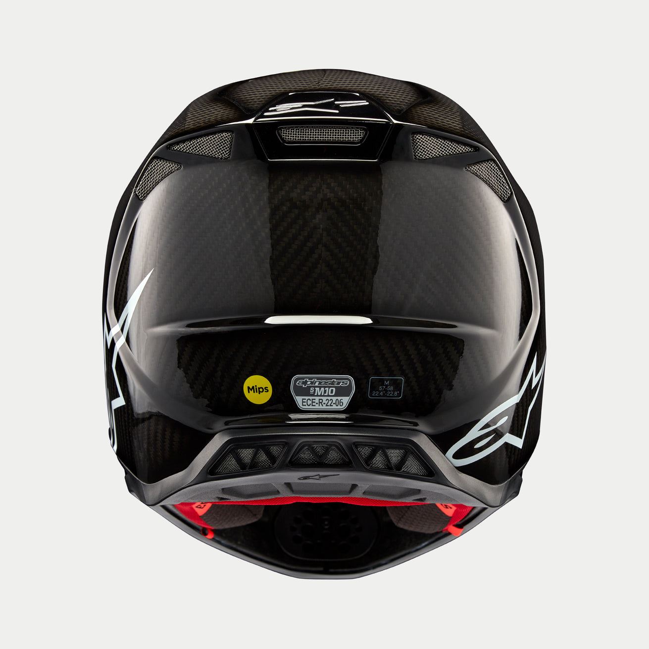 Alpinestars 2024 Supertech SM10 Solid Black Glossy Carbon Motocross Helmet