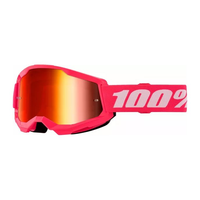 100% MX Goggles Strata 2 Pink Red Mirror