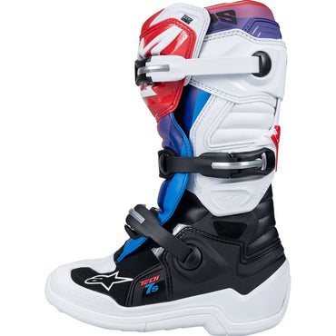 Alpinestars 2026 Tech 7S Youth Motocross Boots White Black Rainbow