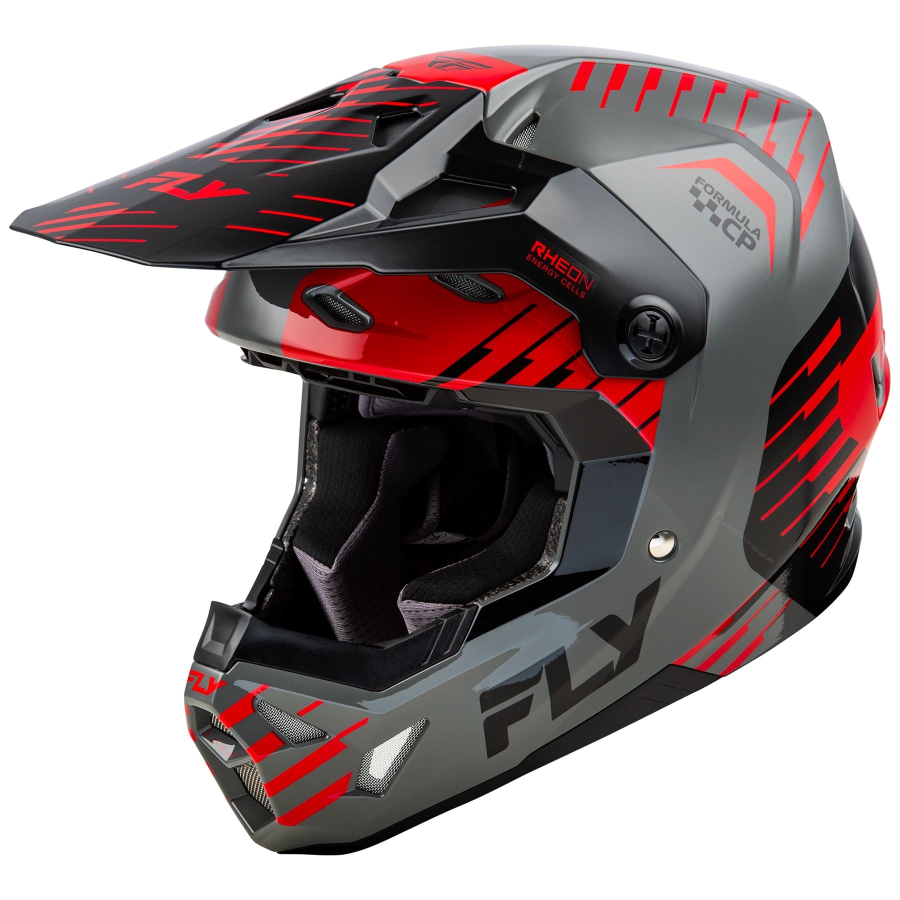 Fly Racing 2025 Formula CP Slice Motocross Helmet Grey Red Black
