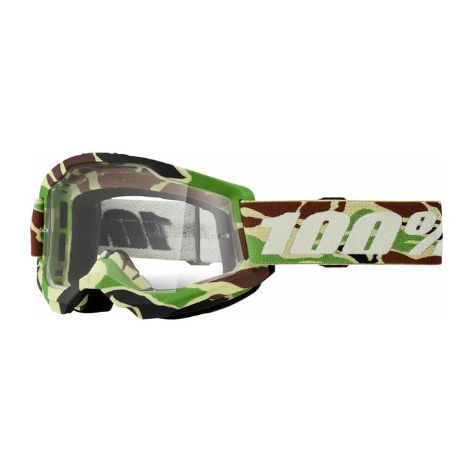 100% MX Goggles Strata 2 War Camo Clear