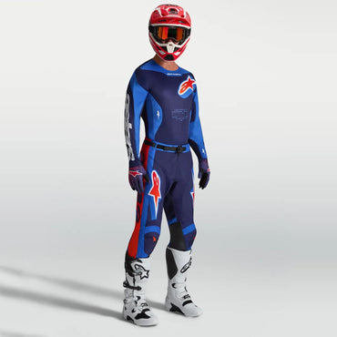 Alpinestars 2027 Racer Hunt MX Combo Kit Strong Blue Deep Blue Fire Red