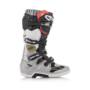 Alpinestars Tech 7 Motocross Boots Black Silver White Gold Clearance