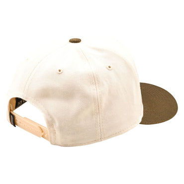 Troy Lee Designs Spring 2025 MX Stamp Curved Snapback Cap Vintage White Olive
