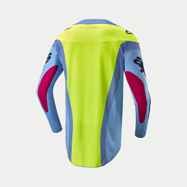 Alpinestars 2024 Techstar Ocuri Motocross Jersey Light Blue Mars Red White Clearance