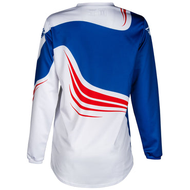 Fly Racing 2025 Youth F-16 Motocross Jersey Red White Blue