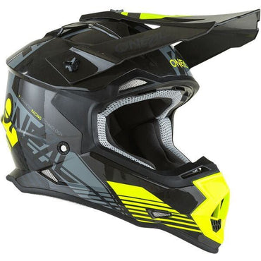 O'Neal 2024 Motocross Helmet 2SRS Rush Grey Yellow