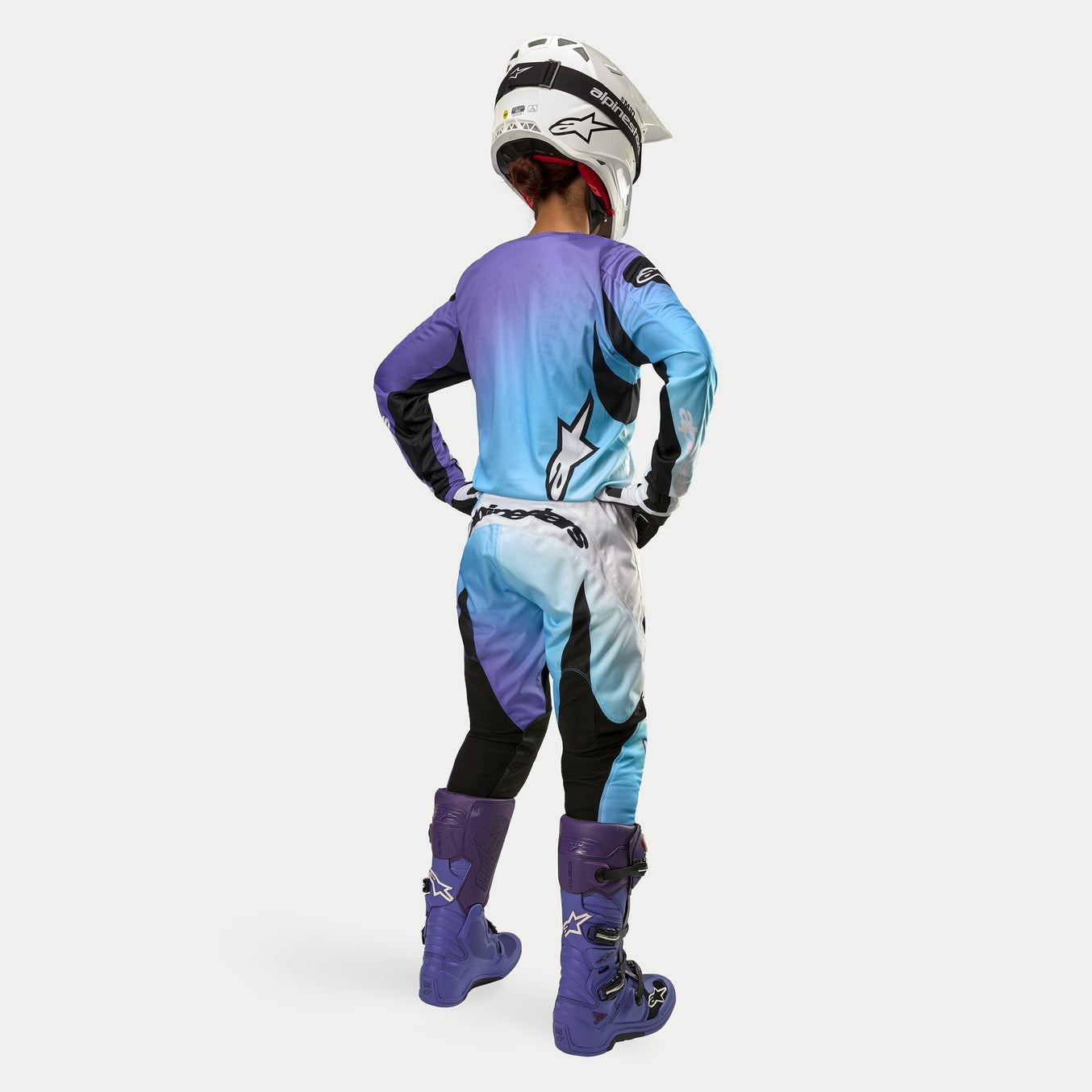 Alpinestars 2024 Stella Fluid Womens Motocross Combo Kit Pants & Jersey White Turquoise CLEARANCE
