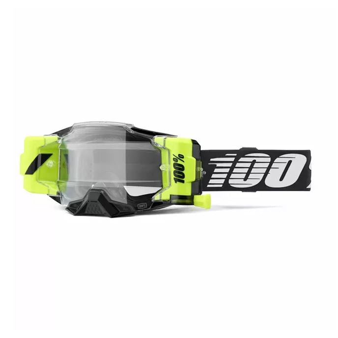 100% MX Goggles Armega Roll Off Forecast Black Clear