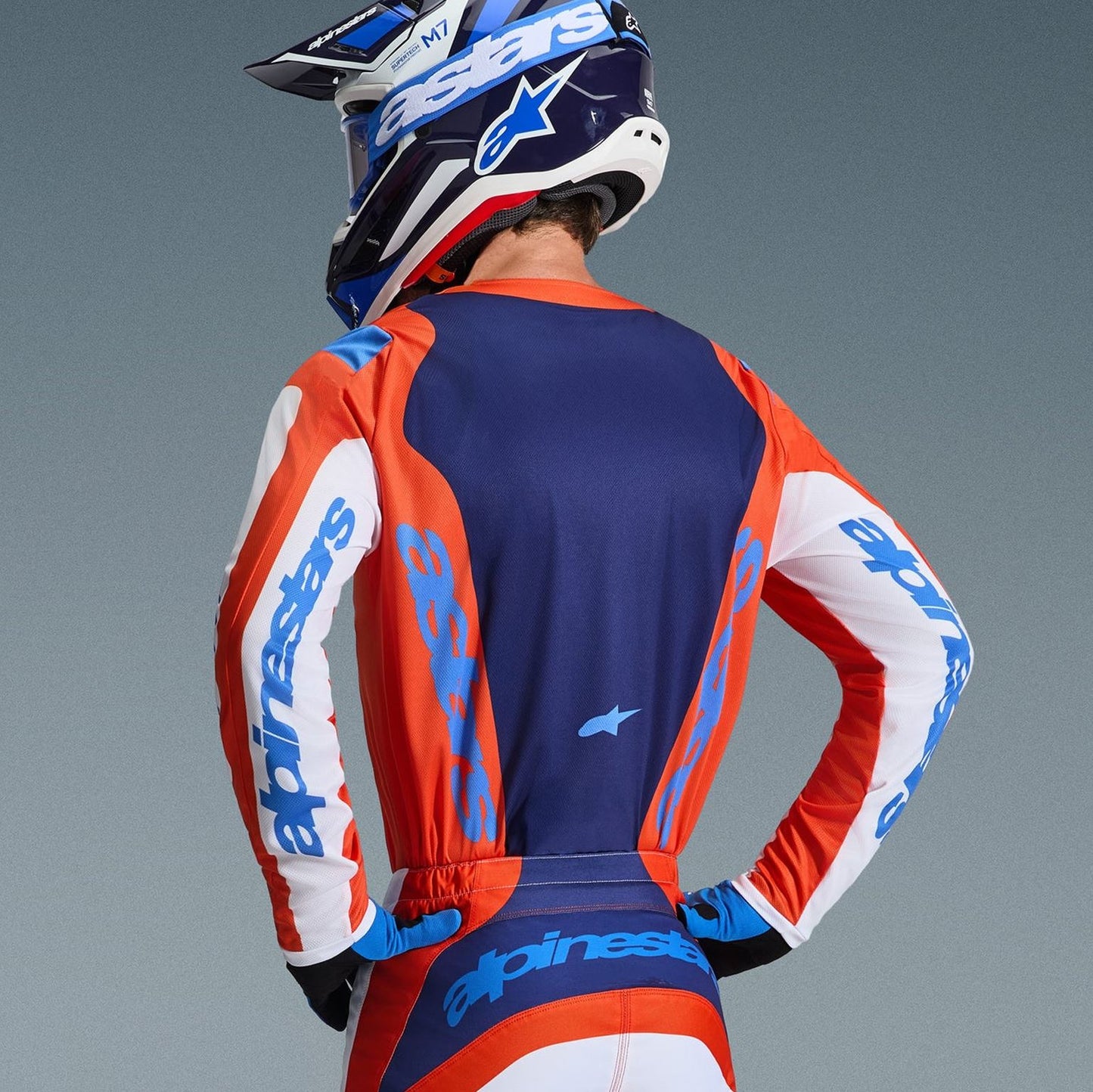 Alpinestars 2026 Fluid Grid Motocross Jersey Orange Ucla Blue