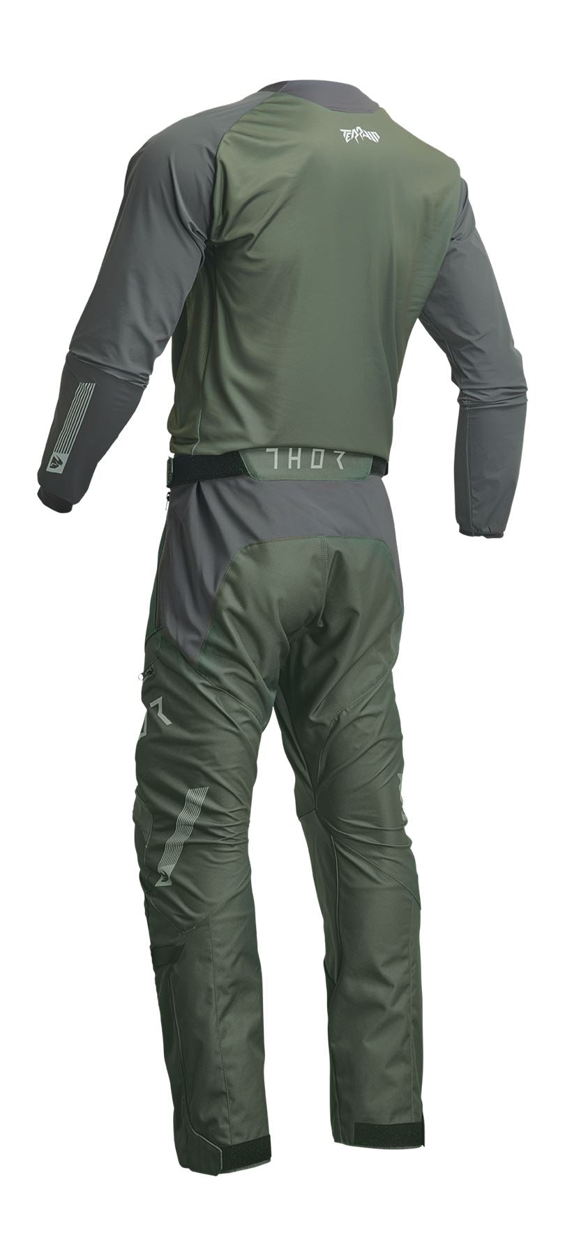 Thor 2025 Terrain Green Charcoal Enduro Jersey & Over The Boot Pants Combo Kit