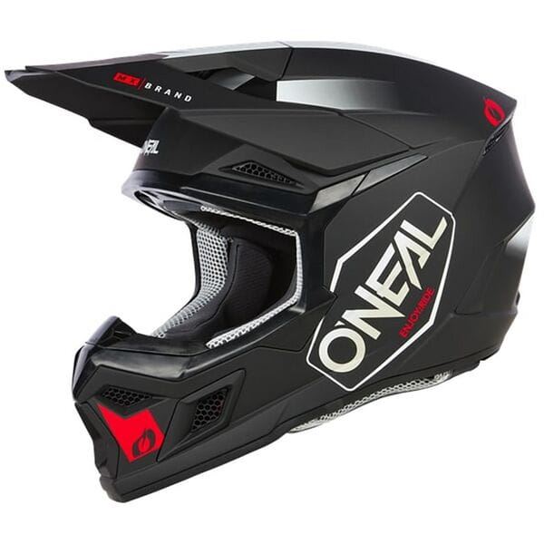 O'Neal 2025 Motocross Helmet 3SRS Hexx V.24 Black White Red