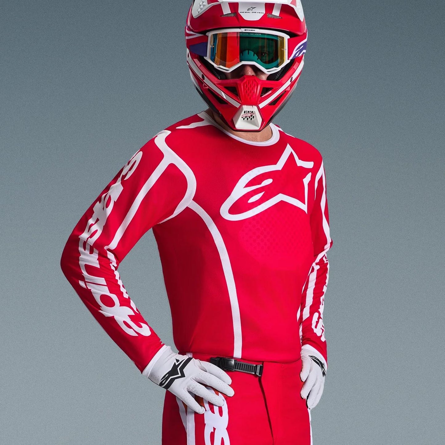Alpinestars 2026 Fluid Apex Motocross Combo Kit Red White