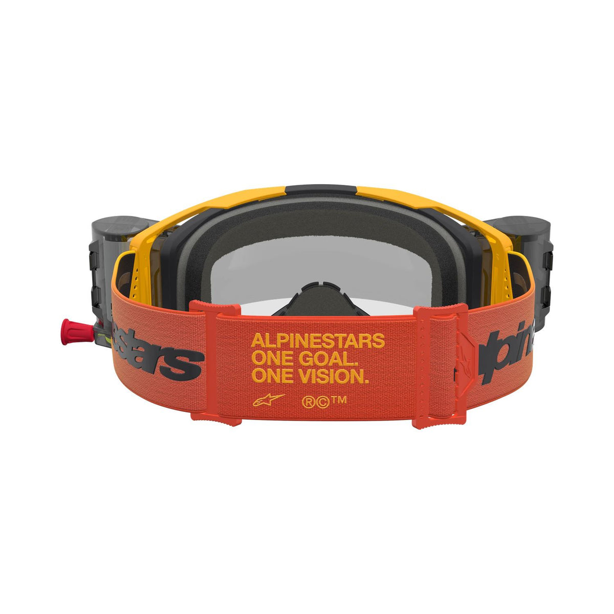 Alpinestars 2027 Vision 8 Amber Roll Off MX Goggles Yellow Red Black Clear