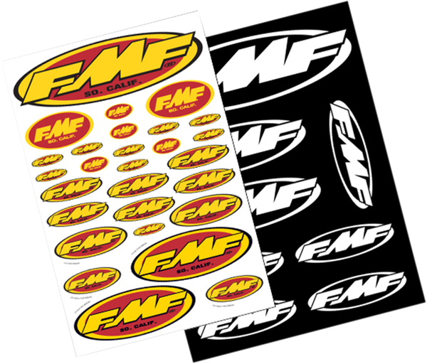 FMF Original Assorted Decal Sticker Sheet Fender Trailer Black White Yellow Red