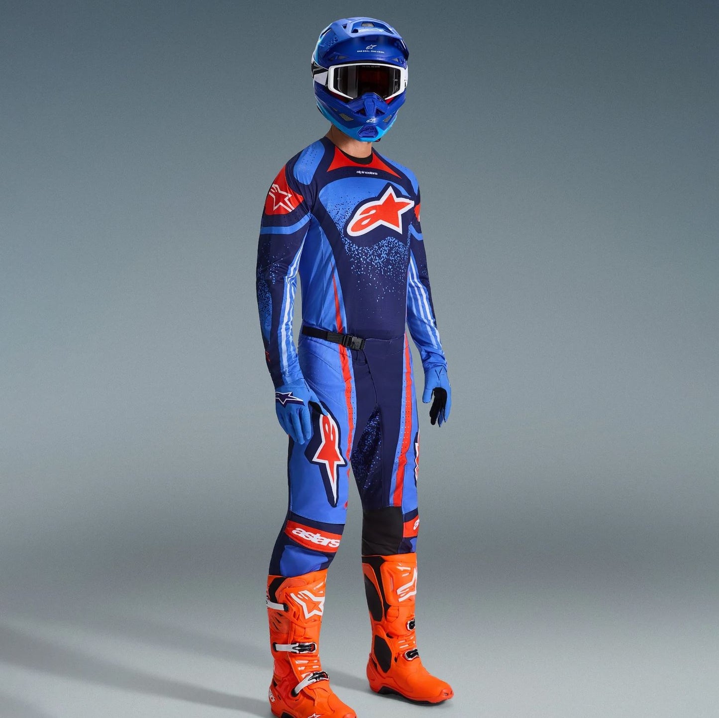 Alpinestars 2026 Techstar Nomur Motocross Combo Kit Dark Navy Orange Ucla Blue