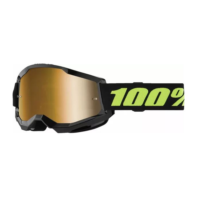100% MX Goggles Strata 2 Solar Eclispe Gold Mirror