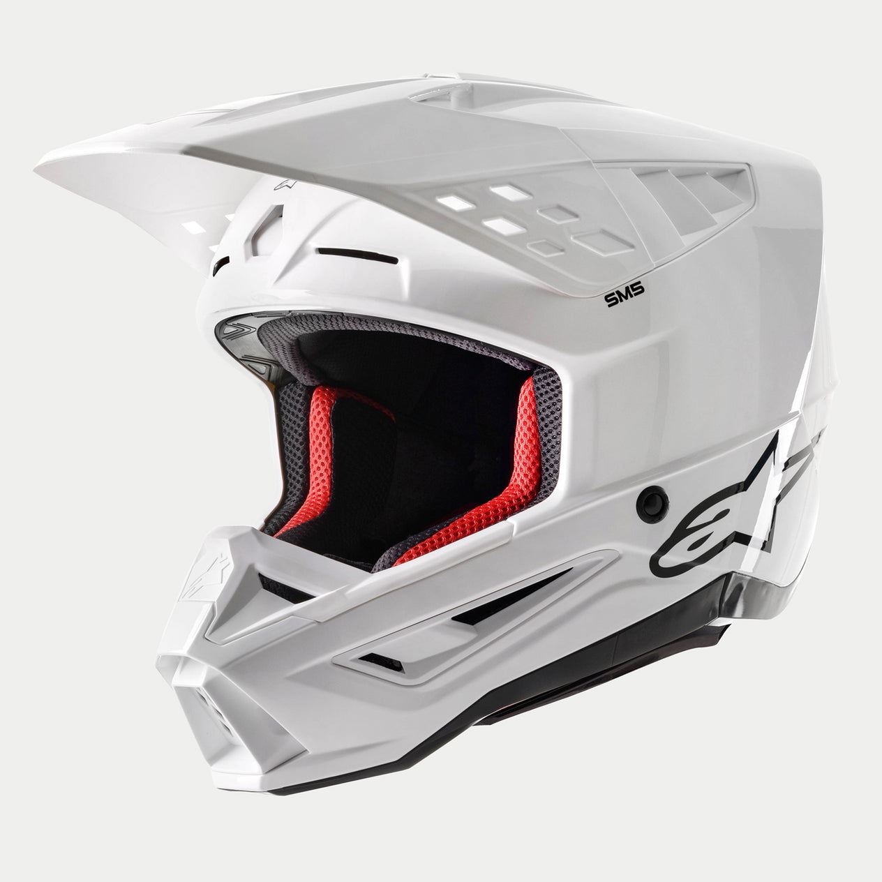 Alpinestars 2024 Supertech SM5 Solid White Gloss Motocross Helmet