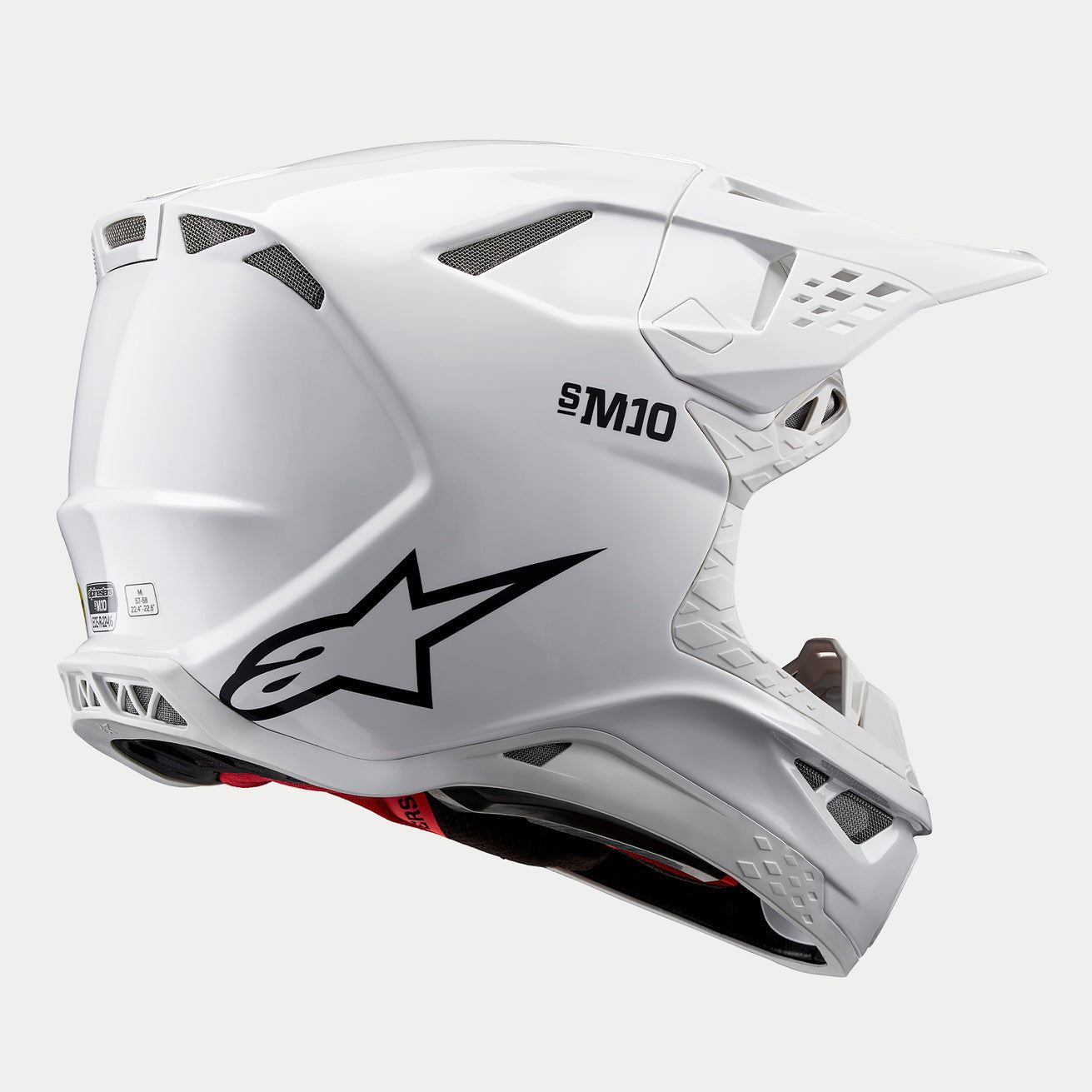 Alpinestars 2024 Supertech SM10 Solid White Glossy Motocross Helmet