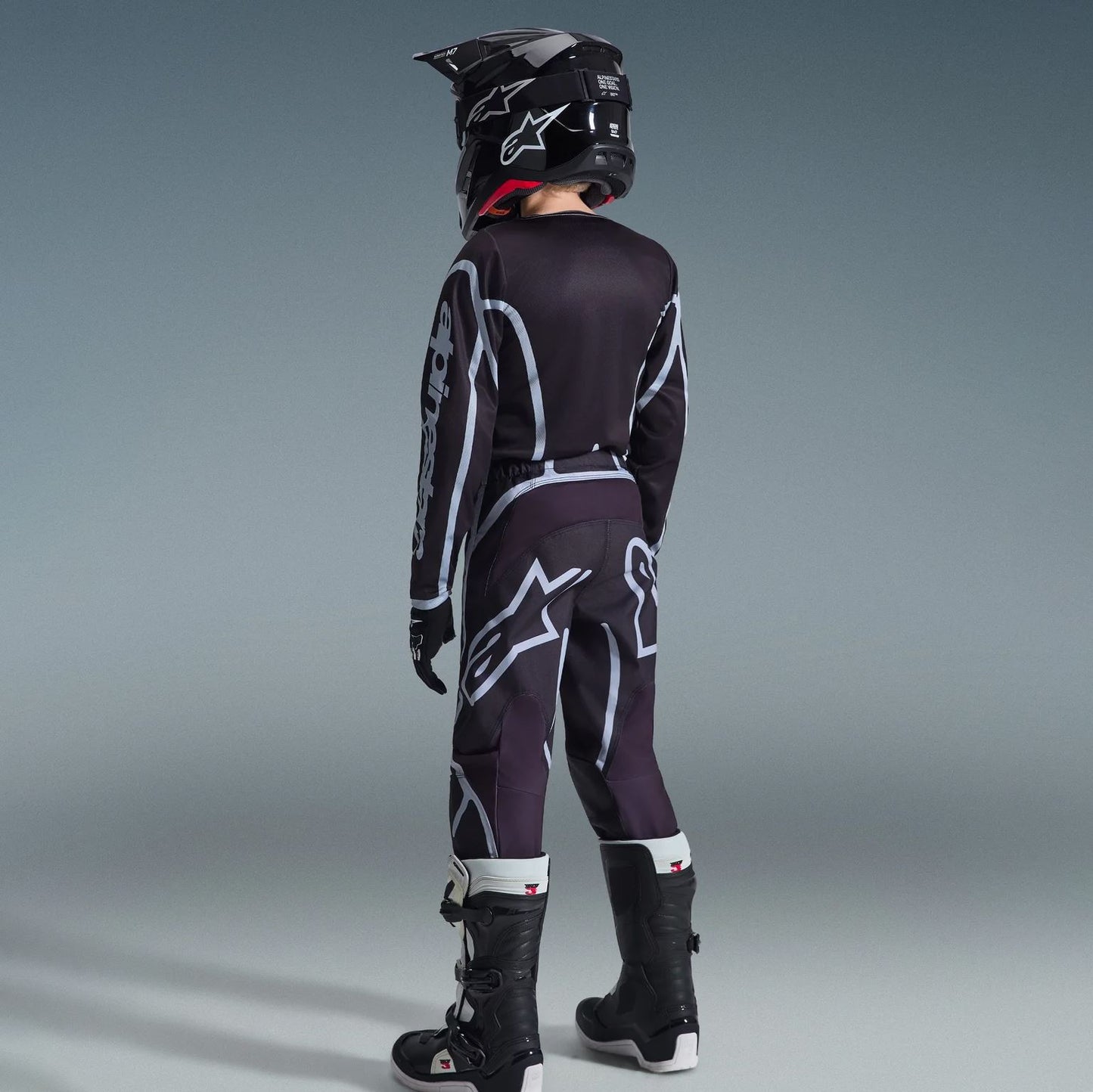 Alpinestars 2026 Youth Fluid Apex Motocross Combo Kit Black Grey