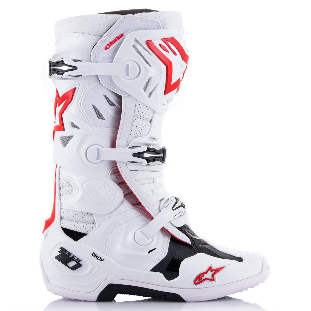 Alpinestars 2024 Tech 10 Supervented Motocross Boots White Bright Red