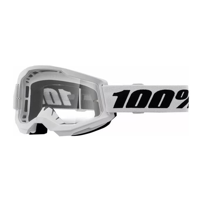 100% MX Goggles Strata 2 White Clear
