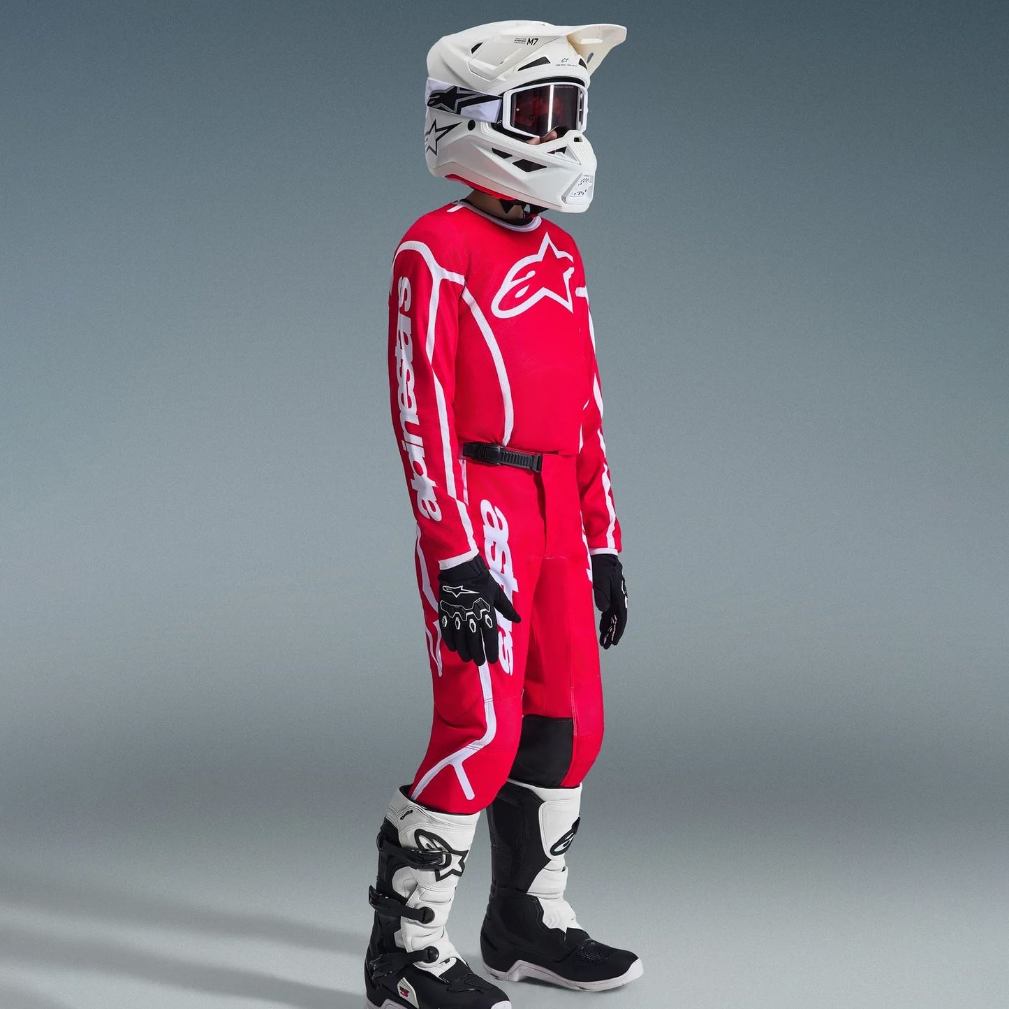 Alpinestars 2026 Youth Fluid Apex Motocross Combo Kit Red White