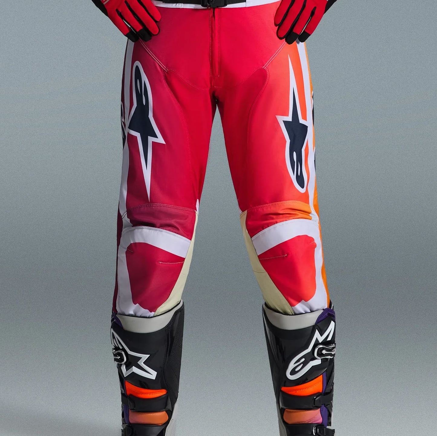 Alpinestars 2026 Racer Portl Motocross Pants Red Light Grey Dark Grey