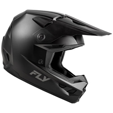Fly Racing 2025 Youth Kinetic Solid Motocross Helmet Matte Black Youth