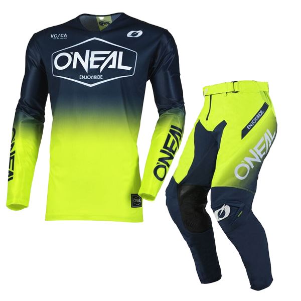 O'Neal 2025 Motocross Combo Kit Mayhem Hexx Blue Neon Yellow