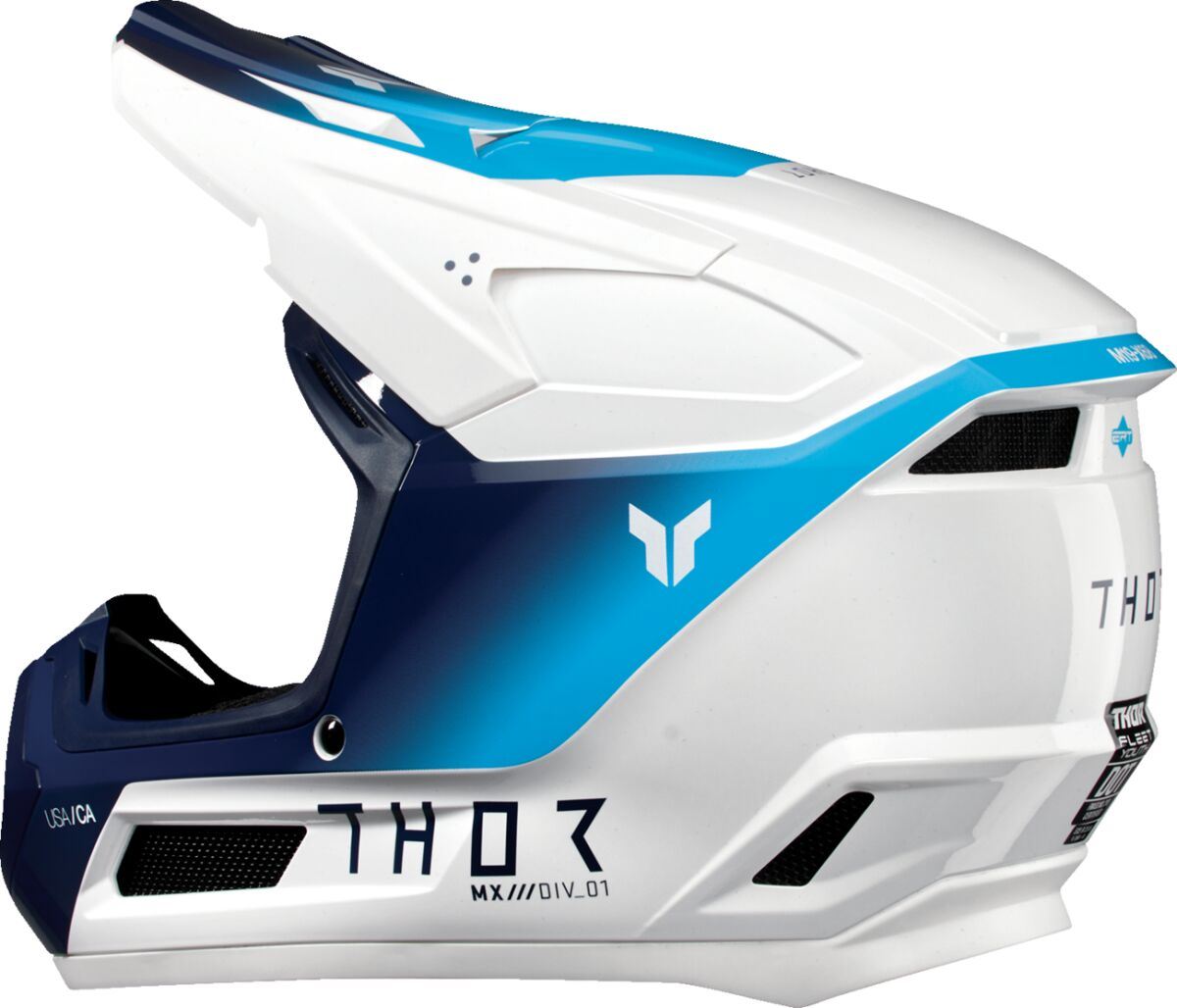 Thor MX Spring 2025 Youth Helmet Fleet Storm White Navy