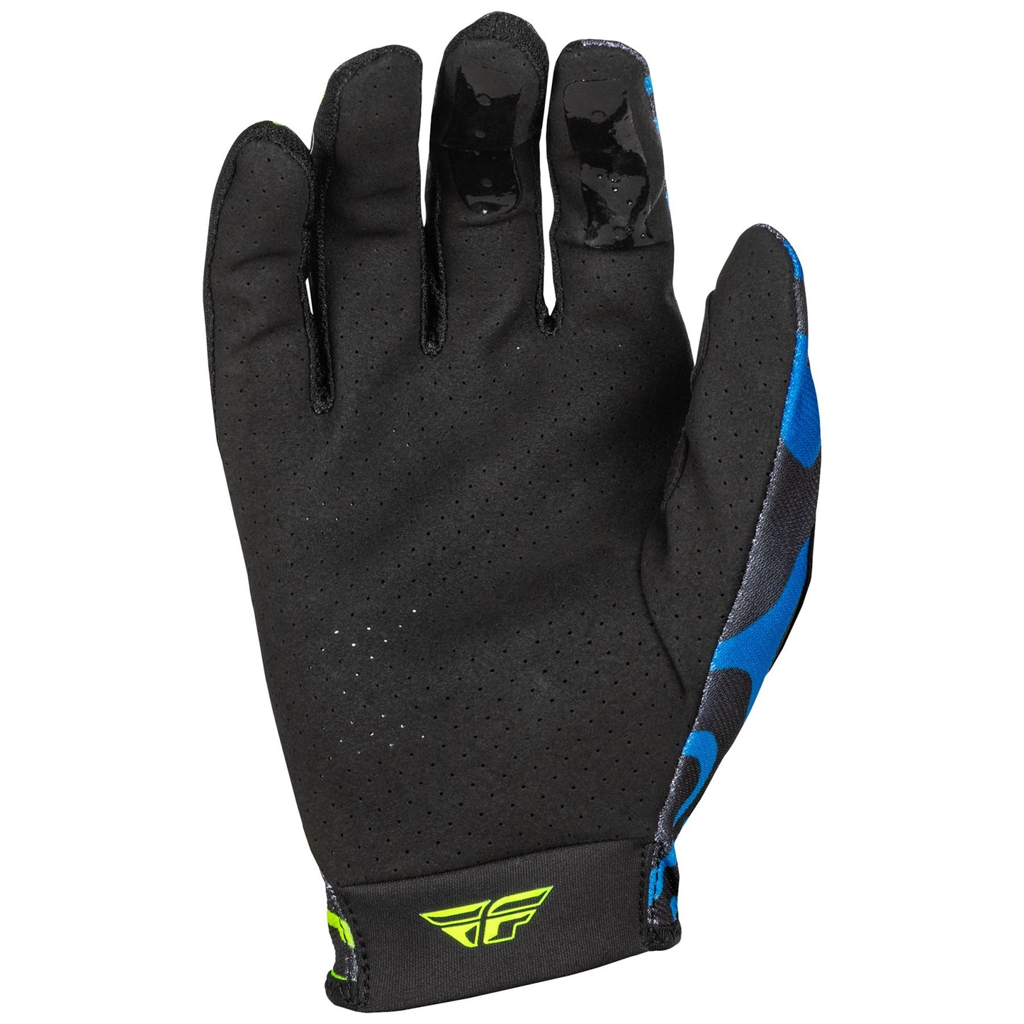 Fly Racing 2025 Youth Lite Zen Motocross Gloves Black Blue Hi-Viz