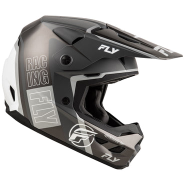 Fly Racing 2025 Kinetic Rally Motocross Helmet Matte Grey Black White