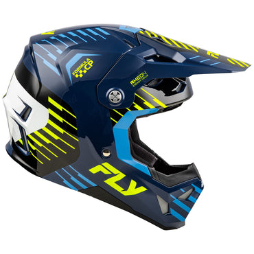 Fly Racing 2025 Formula CP Slice Motocross Helmet Navy Hi-Viz White