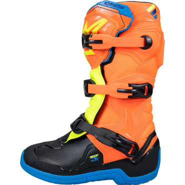 Alpinestars 2026 Tech 3S Youth Motocross Boots Orange Fluo Enamel Blue Yellow Fluo