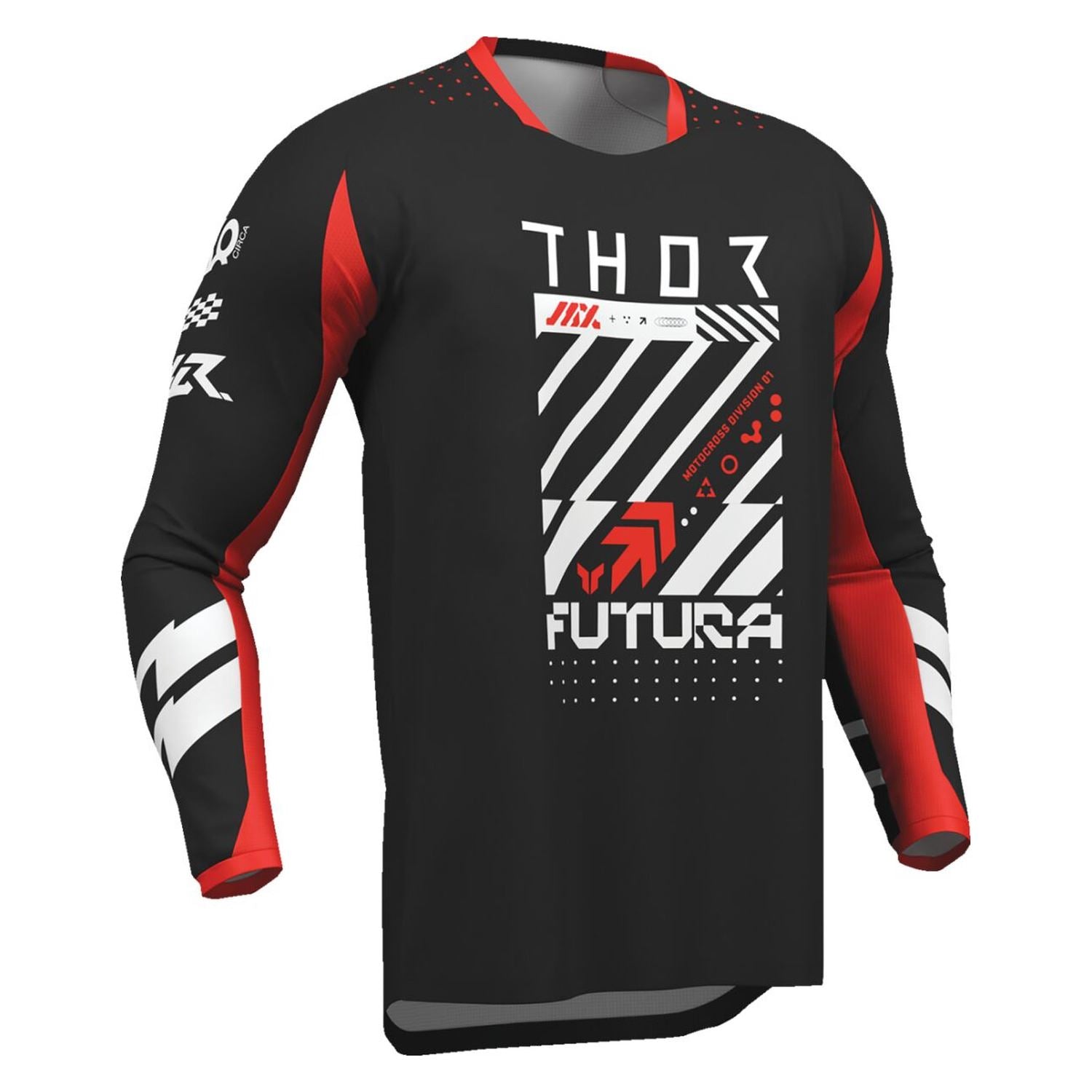 Thor 2026 Youth Launchmode Futura Black Red MX Jersey