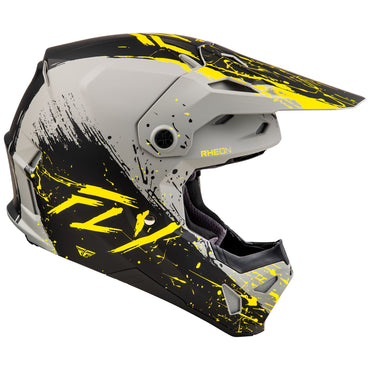 Fly Racing 2025 Formula CP Manic Motocross Helmet Matte Grey Black Yellow