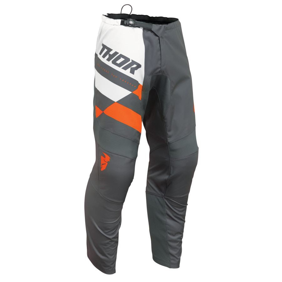 Thor 2024 Youth Sector Checker Charcoal Orange Motocross Pants