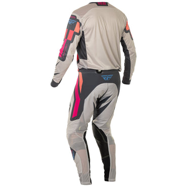 Fly Racing 2025 Motocross Combo Kit Lite Vice Light Grey Pink Coral