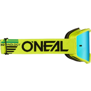 O'Neal 2025 Motocross Goggles B-10 Solid Neon Yellow Radium Blue