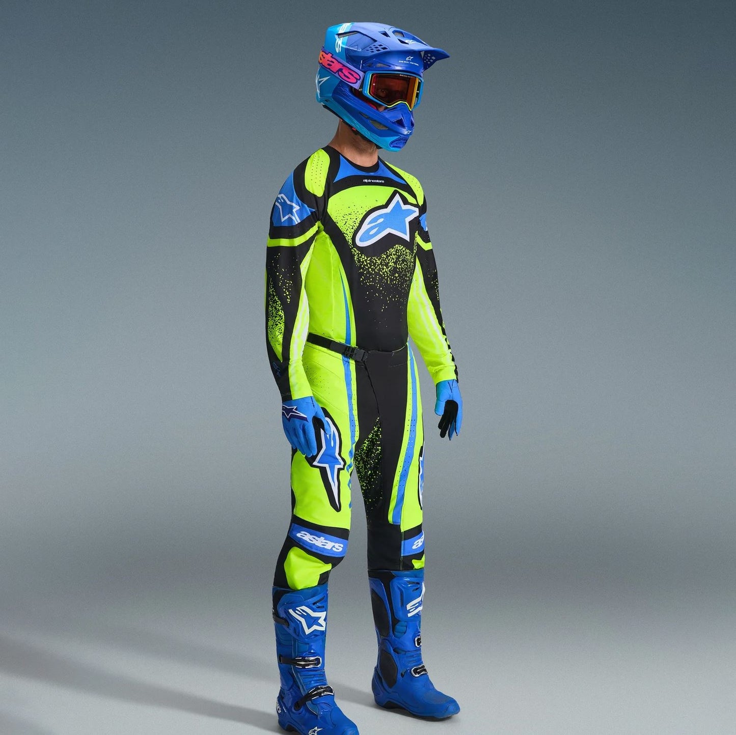 Alpinestars 2026 Techstar Nomur Motocross Combo Kit Dark Navy Yellow Flo Blue