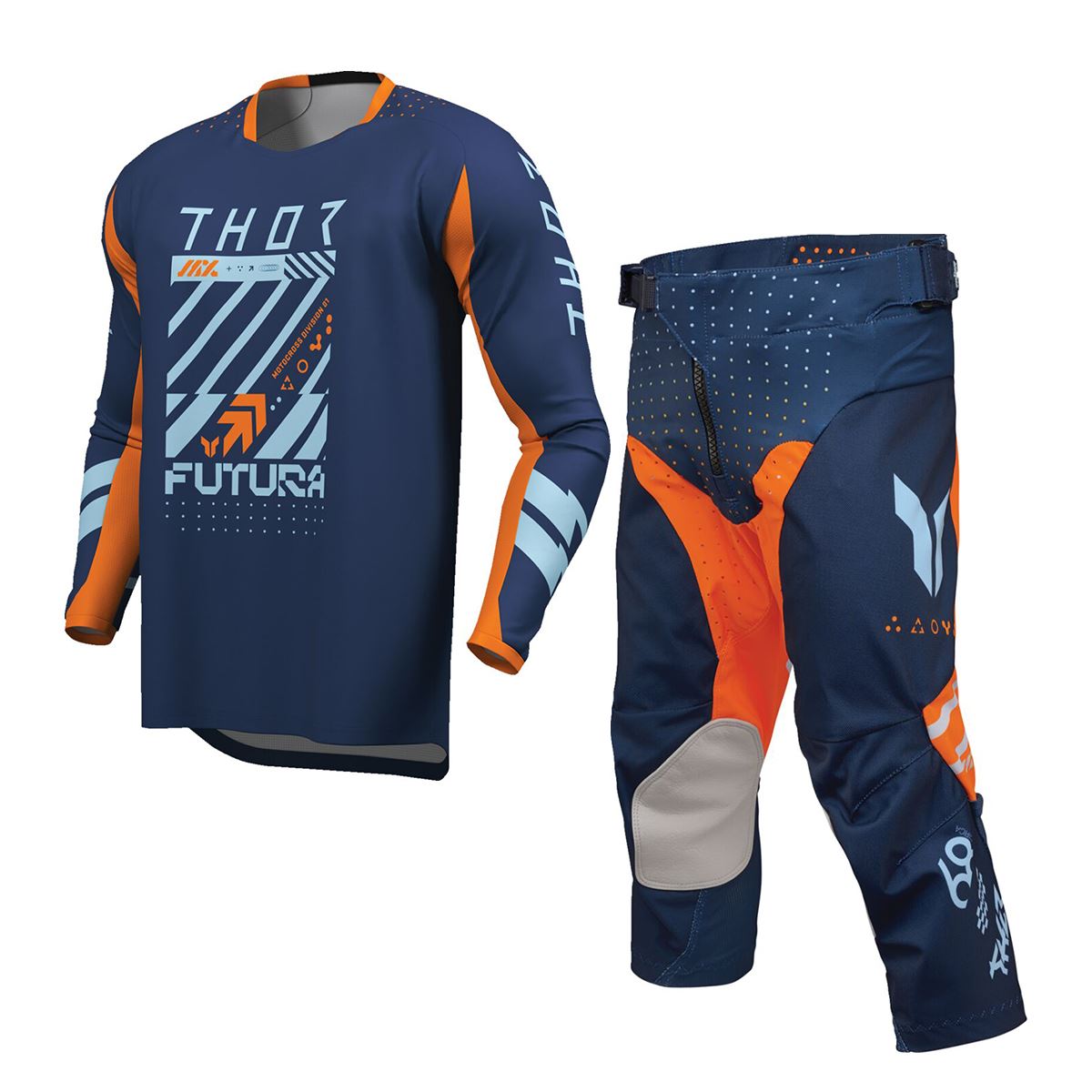 Thor 2026 Youth Launchmode Futura Navy Orange MX Combo Kit