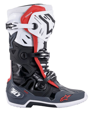 Alpinestars Tech 10 Supervented Motocross Boots Black White Grey Red CLEARANCE