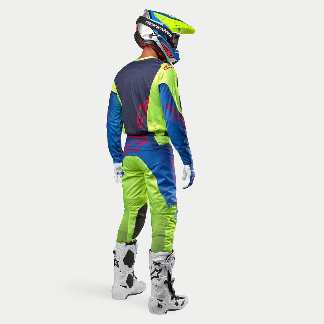 Alpinestars 2024 Racer Hoen Motocross Combo Kit Pants & Jersey Yellow Fluo Blue Night Navy Clearance
