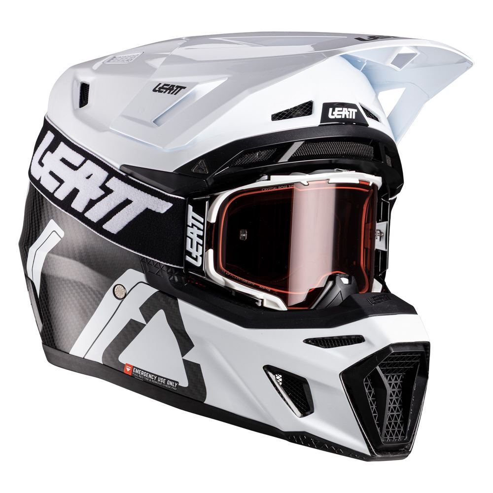 Leatt 2026 Motocross Helmet 9.5 Carbon White & 6.5 Iriz Goggles