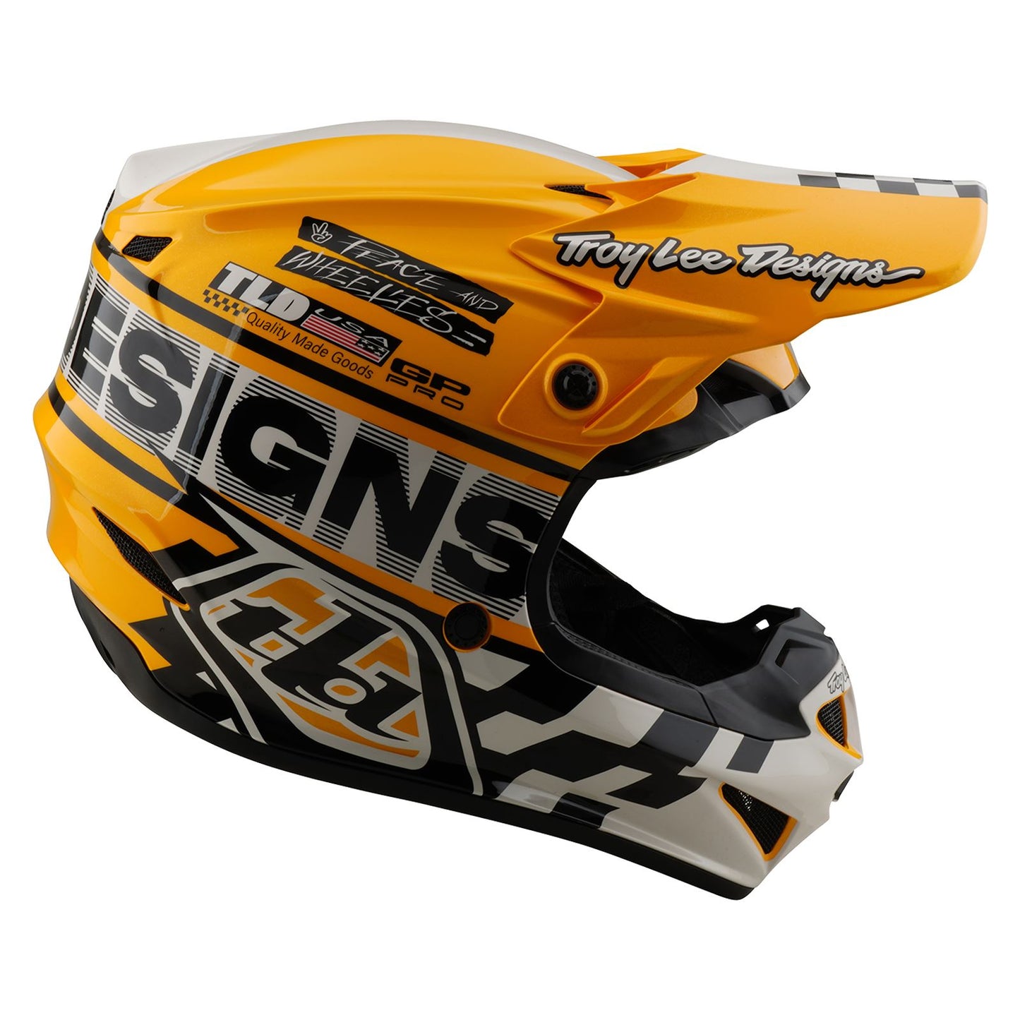 Troy Lee Designs Spring 2025 MX Helmet GP PRO Fifty-50 White Gold